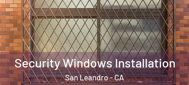  Security Windows Installation San Leandro - CA